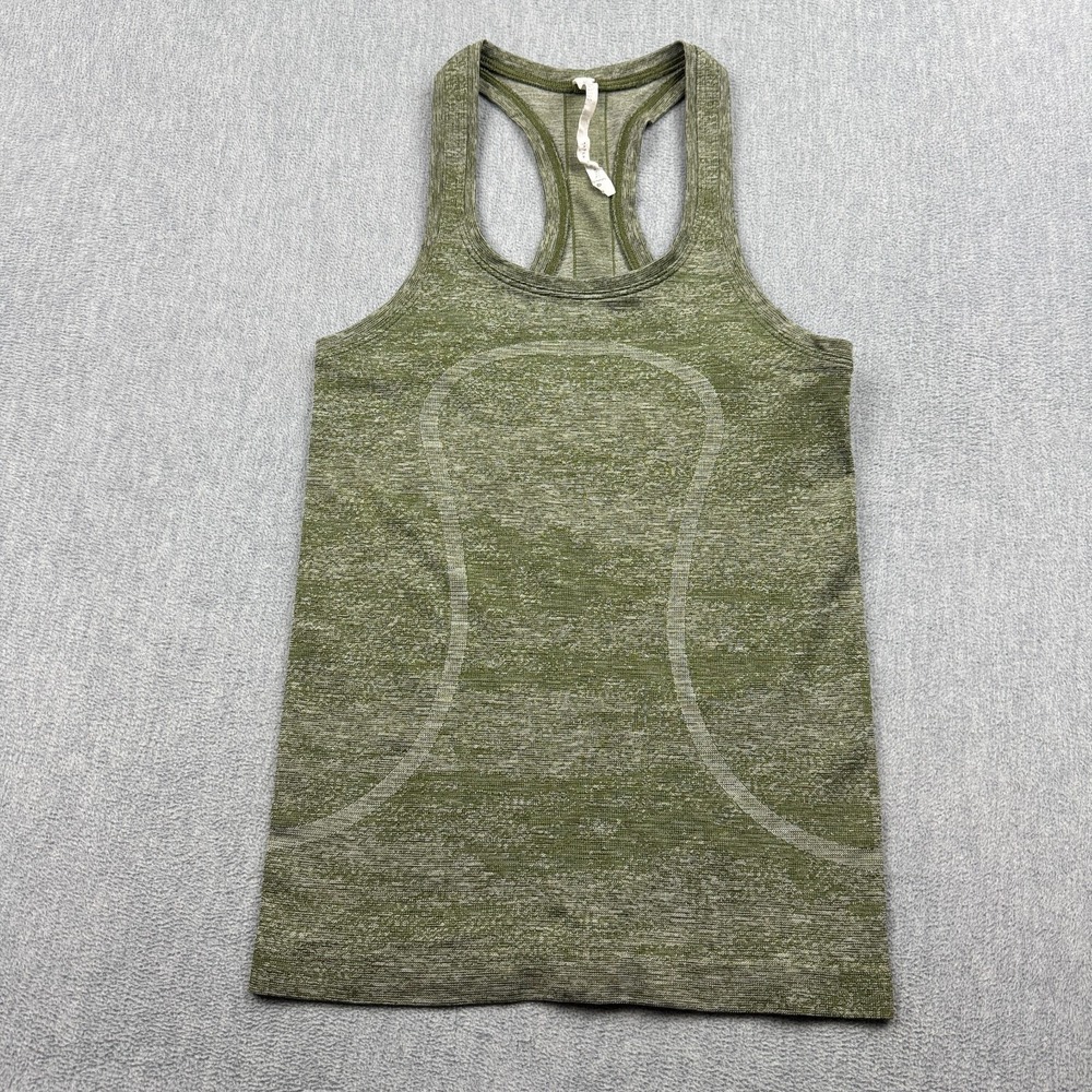 Lululemon Tank Top Womens 4 Green Swiftly Speed Racerback Gym Yoga Workout Run